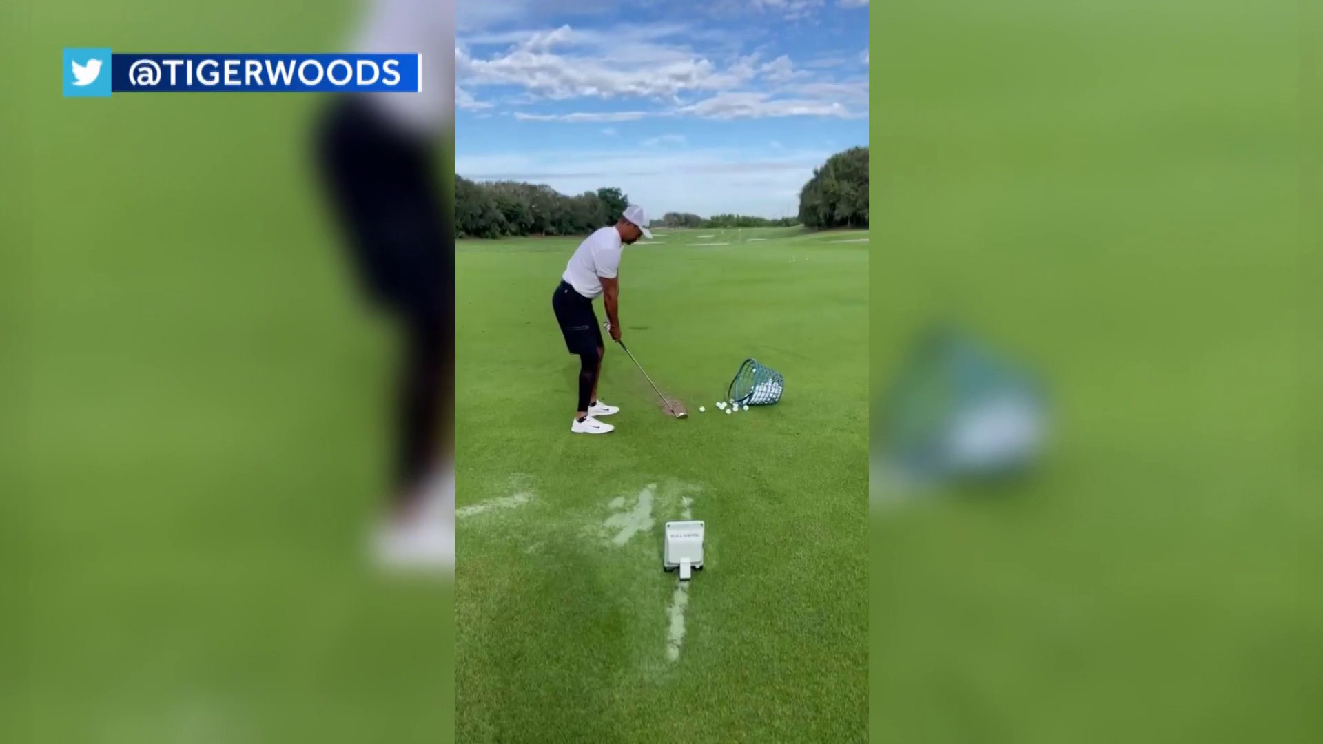Tiger Woods seen playing golf for first time since car accident