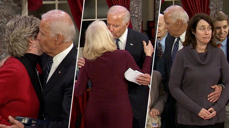 Image result for biden touching"