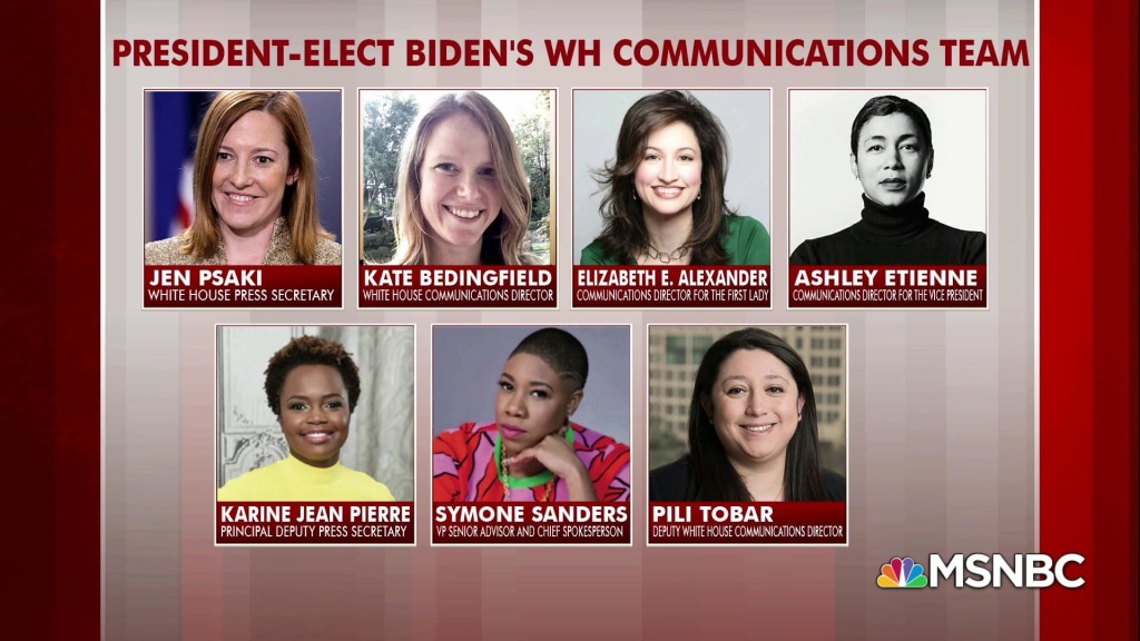 Biden hires all-female WH communications team